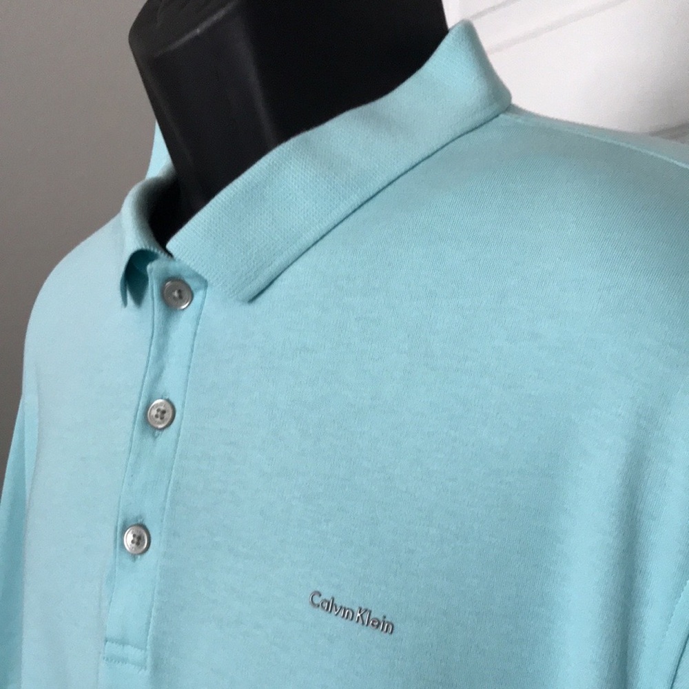 CALVIN KLEIN Mens Liquid Cotton Polo Shirt | XL - Picture 7 of 12